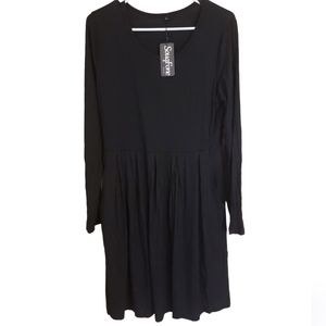 SouqFone Women's Large Black Long Sleeve Dress
